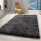 Carpetsale24 Hochflor Teppich 80x150 cm Anthrazit – Meliertes Design, Weich & Pflegeleicht, Shaggy Teppich mit Jute-Rücken – Für Schlafzimmer, Flur, Wohnzimmer