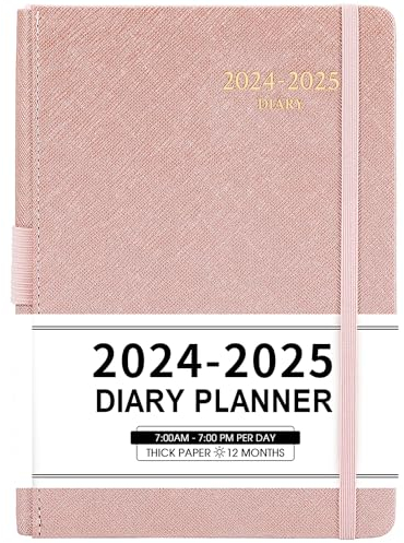 Terminplaner 2025 A5 Seite pro Tag - Terminplaner 2025 von Januar bis Dez. 2025, Terminplaner 2025, mit monatlichen Registern, Innentasche, gebunden, 14,5 x 21 cm