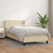 MNISDFL Bett kopfteil Bodenbett Schlafzimmer möbelEinzelbett Boxspringbett mit Matratze Creme 100x200 cm Kunstleder
