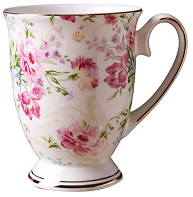 EIOLWJIEO Taza de Flores clásicas, Tazas de cerámica para té y café, contenedor de Avena para Desayuno, Tazas de Cocina para Restaurante, Regalo Vintage, Tipo5