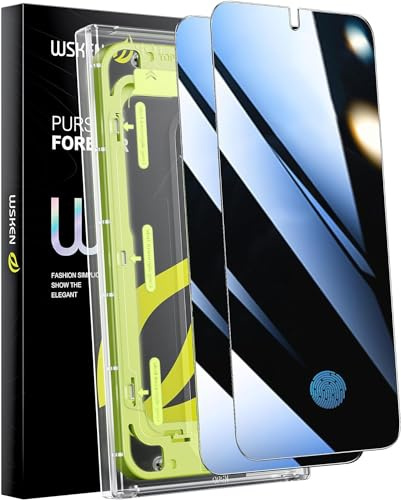 WSKEN for Samsung Galaxy S25+Plus/S24+Plus Privacy Screen Protector,[Auto-Dust Removal] Full Coverage Screen 9H Hardness Tempered Glass with Dust Clean Easy Installing House,2 Pack