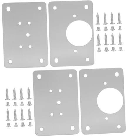 Veemoon Reparaturplatten-set für Schrankscharniere 4-teilig Flache Aus Edelstahl Zur Verstärkung Von Türscharnieren