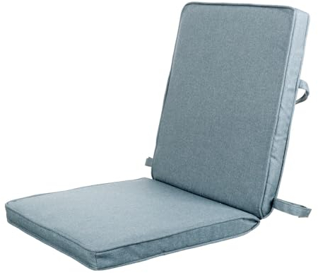 LOLAhome Cojín de Exterior para Silla de Respaldo bajo de Tejido antilluvia Azul de 90x40 cm