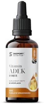 INSPORT Nutrition - Vitamine ADEK Forte - Vitamine A, Vitamine D, Vitamine E et Vitamine K - 2000 IU de vitamine D3 en 3 gouttes - Dissous dans de l'huile de coco MCT - 30 ml (300 portions)