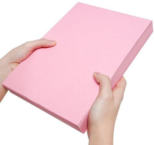 Lot de 50 feuilles de papier cartonné rose A4 215 g/m²