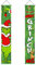 Bandera de Feliz Navidad Grin-ch - Decoración para Puerta de Bienvenida - 30 x 180 cm Colgante de Navidad para Casa, Balcón y Jardín - 2 Piezas