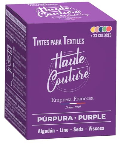 HAUTE COUTURE - Tinte para Ropa y Textil Purpura - 350g - Pupura - Tinte Textil Todo en uno - Listo Para Teñir Ropa y Tejidos