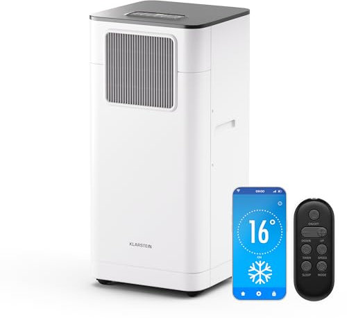 Klarstein Mobile Klimaanlage mit Abluftschlauch - 7000 BTU, 3-in-1, Leise & Energieeffizient, Smart Control via App & Fernbedienung, mit Fensterdichtungsset, R290 Kühlmittel, Für Räume bis 25 m²
