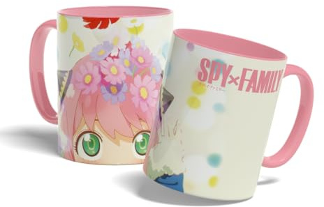 Konix Spy x Family Becher - Keramiktasse - 320 ml - Motiv Anya - Weiß und Rosa