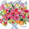Graphique Wandkalender 2024, bemalte Blumen, 30,5 x 30,5 cm, dickes Papier, Organizer für Zuhause und Büro, großes Monatsraster, 3 Sprachen und markierte Feiertage, 4 Monate Vorschau für 2025