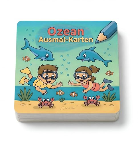 Ozean Ausmal-Karten für Kinder – 30 abwechslungsreiche Malvorlagen | Ausmalbuch Alternative | Unterwasserwelt & Meerestiere | Fördert Kreativität & Feinmotorik | Malbuch für Kinder ab 2–4 Jahren