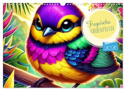 Tropische Farbenfreude (Wandkalender 2026 DIN A3 quer), CALVENDO Monatskalender: Tropische Farbenfreude: 12 Monate beeindruckender KI-generierter ... Geschenk für Naturfreunde. (CALVENDO Kunst)