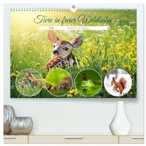 Tiere in freier Wildbahn by VogtArt (hochwertiger Premium Wandkalender 2026 DIN A2 quer), Kunstdruck in Hochglanz: Was gibt es schöneres als Tiere in Ihrer natürlichen Umgebung (CALVENDO Natur)