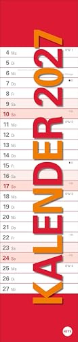 Langplaner XL 2027: Praktischer Streifenkalender fürs Büro. Großer Wandkalender mit Datumsschieber. Terminkalender 2027 zum Eintragen. 16 x 70 cm