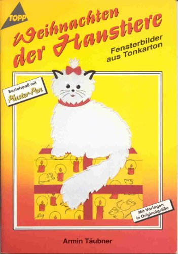Weihnachten der Haustiere. Fensterbilder aus Tonkarton.