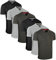 FULL TIME SPORTS 6 Pack Dunkelgrau Schwarz mit V-Ausschnitt Tech T-Shirts (7) Small