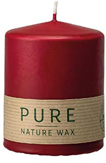 Kerze 'Pure', Safe Candle, Brenndauer ca. 41 h, Karminrot, Wachs, 9 x 7 cm