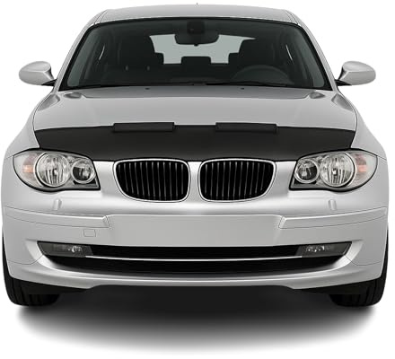 OMAC Haubenbra Steinschlagschutz Bonnet Bra kompatibel mit BMW 1er E87 2004-2011 Schwarz Halb