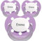 BabyNova - Ciuccio con nome, in silicone, misura 2, 6-14 mesi, 3 pezzi, colore: Viola