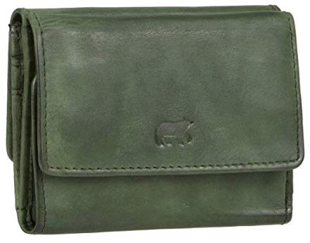 Bear Design Portemonnaie Geldbörse Leder Minibörse 10x7,5cm grün
