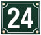 Sosenco Hausnummerschild Hausnummer - 12x14 cm - Keramik Emaille - Wetterfest - Personalisiert - Emailschild (Grün)