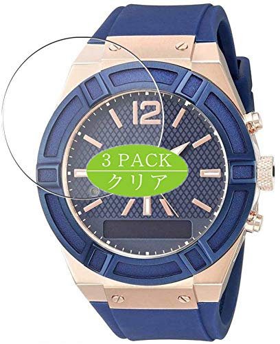 Vaxson Lot de 3 films protecteurs d'écran compatibles avec la montre connectée Guess Connect 45 mm Hybride, film HD [pas en verre trempé] Film de protection flexible