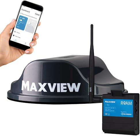 Maxview MXL050/G Roam Mobile 3G/4G Wi-Fi System for On The Go Internet in Caravans, Motorhomes etc ideal for Smart TVs - Grey