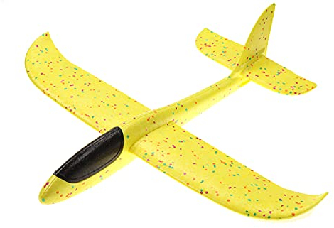ELLUG großes XXL Segelflugzeug Segelflieger aus Styropor 49 * 48 * 12,5cm Flugzeug Flieger Outdoor-Sport Wurf-Spielzeug (gelb)