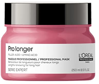L'Oréal Professionnel, Masque Rénovateur de Longueurs, Cheveux Longs & Cassants, Pointes Abîmées & Fourchues, Hydrate & Protège contre la Casse, Vitalité Naturelle, Pro Longer, Serie Expert, 250ml