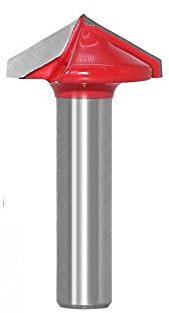 ExcInter Frässtift, Fräsbohrer, Fräsaufsatz Bohrmaschine, 8 mm Schaft, V-Nut, 1 Stück, 120 ° Durchmesser, 22 mm, 3D-V-Form, CNC-Gravur, Schneiden, Holzbearbeitung, Reinigung