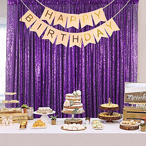 Pailletten-Hintergrund, lila, 1.2m x 2,4 m, schimmernder, Vorhang, Glitzer-Hintergrund für Bankett, Party, Baby-Duschvorhang, Dekoration, Hochzeitshintergrund