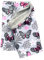 Wollhuhn Öko Leichter Jungen/Mädchen Jersey Schlupfschal/Halstuch/Loop Baumwolle Viele Motive Sommer/Übergangszeiten 20212030 (Schmetterlinge Grau/Rosa)