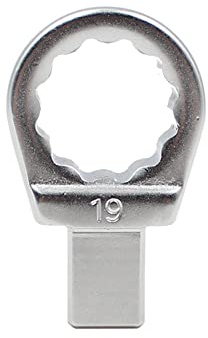 SagaSave Box End Interchangeable Torque Wrench Head, Chrome Vanadium Steel Replaceable Spanner Head Compatible with 9mm x 12mm Drive Cavity Wrenches (19mm)