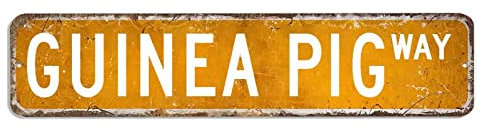 BYRON HOYLE Meerschweinchen Metallschild Meerschweinchen Schild Meerschweinchen Geschenk Meerschweinchen Vintage Dekor Lustig Individuell Straße Metallschild Shabby Chic Wandkunst Wandhänger