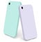 Meliya 2 Pièces Coque Compatible avec iPhone XR, Étui en Silicone avec Doublure en Microfibre Souple, Conception Spéciale de Bord Droit, 6.5, Vert Clair/Violet