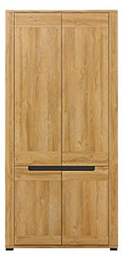 Marmex York Y7 - Zweitüriger Kleiderschrank; Es besteht aus Vier Türpaaren mit Zwei Einlegeböden und Einer dahinter verborgenen 1-Leiste