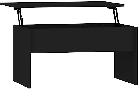 vidaXL Table Basse Table d'Appoint Table de Salon Bout de Canapé Meuble de Salon Salle de Séjour Intérieur Bois d'Ingénierie Noir 80x50,5x41,5 cm
