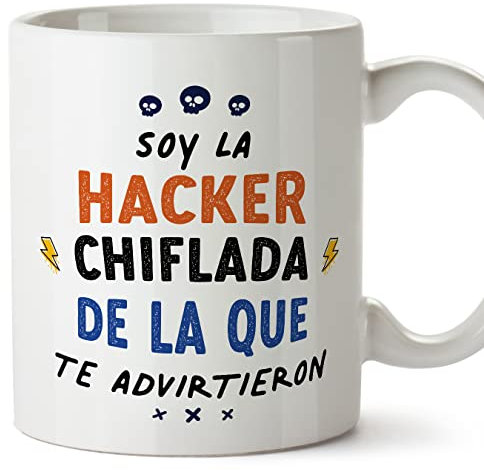 MUGFFINS Tazas para HACKER mujer - En Español - Todos te advirtieron - 11 oz / 330 ml - Regalo original y divertido