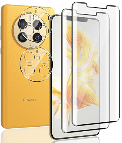 AnnhanT Schutzfolie für Huawei Mate 50 Pro Panzer Schutz Glas 2 Stück + Huawei Mate 50 Pro Kameraschutz Schutzglas 2 Stück - 9H Panzerfolie/Kratzfest. Displayschutz für Huawei Mate 50 Pro