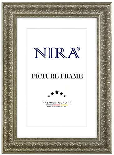 NiRa Cadre photo en bois massif Baroque 80 x 110 cm en Vieux-Argenté | Taille sélectionnable | Cadre pour affiches | Puzzle | collage de photos HD095