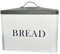 Darthome White Bread Bin With Grey Lid Metal Kitchen Storage Container Box Chrome Handle 34cm