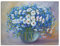 ARTLAND Wanddeko Leinwand Bilder Wandbild 80x60 cm Stillleben Vase Glas Pflanzen Blau Blumen Blüten U4QC