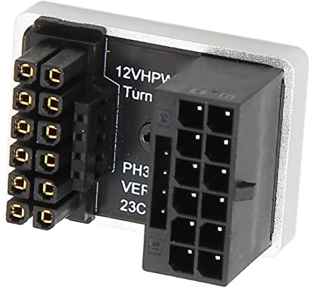 Topiky PCIe 16Pin 180 Grad Adapter, GPU PCIe Anschluss 600W 12V HPWR 16Pin auf 16Pin Stecker auf Buchse 180 Grad GPU Power Adapter Board für Desktop-Grafikkarte (PH316 Silber)