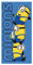 hermet Minions, Strandtuch 70 x 140 cm, 100% Baumwolle, Blau, Gelb