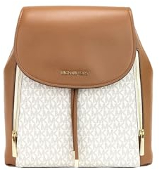 Michael Kors Phoebe Medium Zip Pocket Backpack Vanilla MK Signature, Vanille, Rucksack