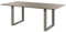 MASSIVMOEBEL24.DE Esstisch Akazie 200x100 grau lackiert/U-Beine Silber matt Swiss Edge