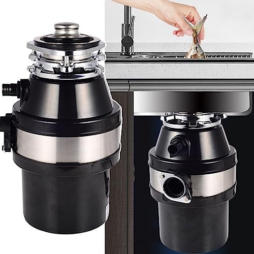 Triturador De Residuos De Alimentos,Triturador De Basura De 560W Con Interruptor De Aire, Unidad EliminacióN Residuos Fregadero Acero Inoxidable 4000 Rpm Y 1,4L,Lavaplatos Conectado A Lata,Black