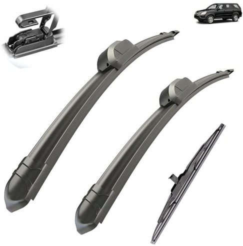 Limpiaparabrisas de coche compatible con HONDA CR-V CRV 2001-2006, limpiaparabrisas trasero delantero de coche, limpiaparabrisas de goma suave, parabrisas automático de 21 + 20 + 11 2003 2004 2005