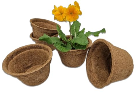 e-pots Macetas de Fibra de Coco, 1 litro de Volumen, 14 cm, Paquete de 5 en Caja, ecológicas, sin plástico, compostables, Hechas de Fibra de Coco y Caucho Natural, CP145