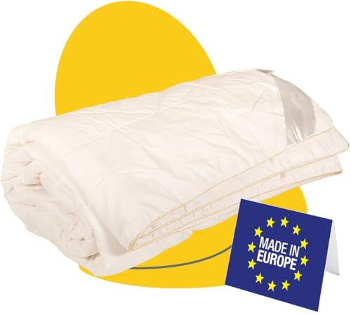 SLEEP COMFY Luxus Antiallergische XXL Bettdecke aus Baumwolle Gewebe 240x220 cm 100% UNGIFTIG Summer Duvet, Steppdecke, Schlafdecke, Groß Bettdecke, Sommerdecke, King Size Bett Decke
